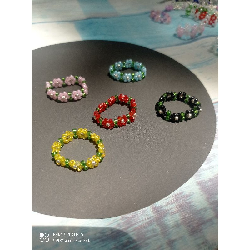cincin manik-manik / cincin daisy / cincin viral