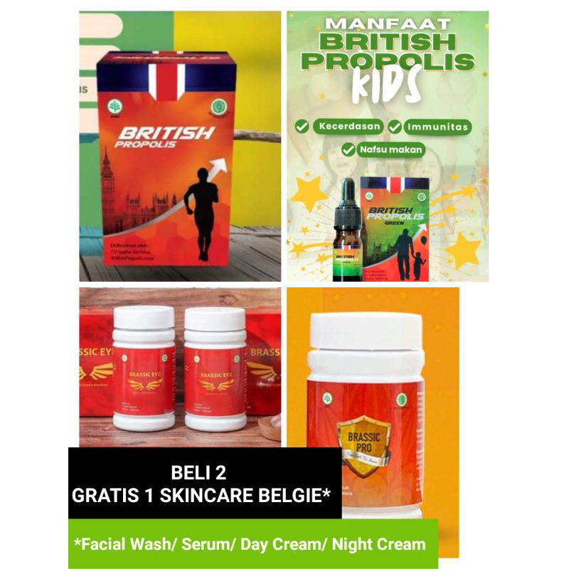 British propolis dan brassic Paket 2 btl Hadiah SKINCARE