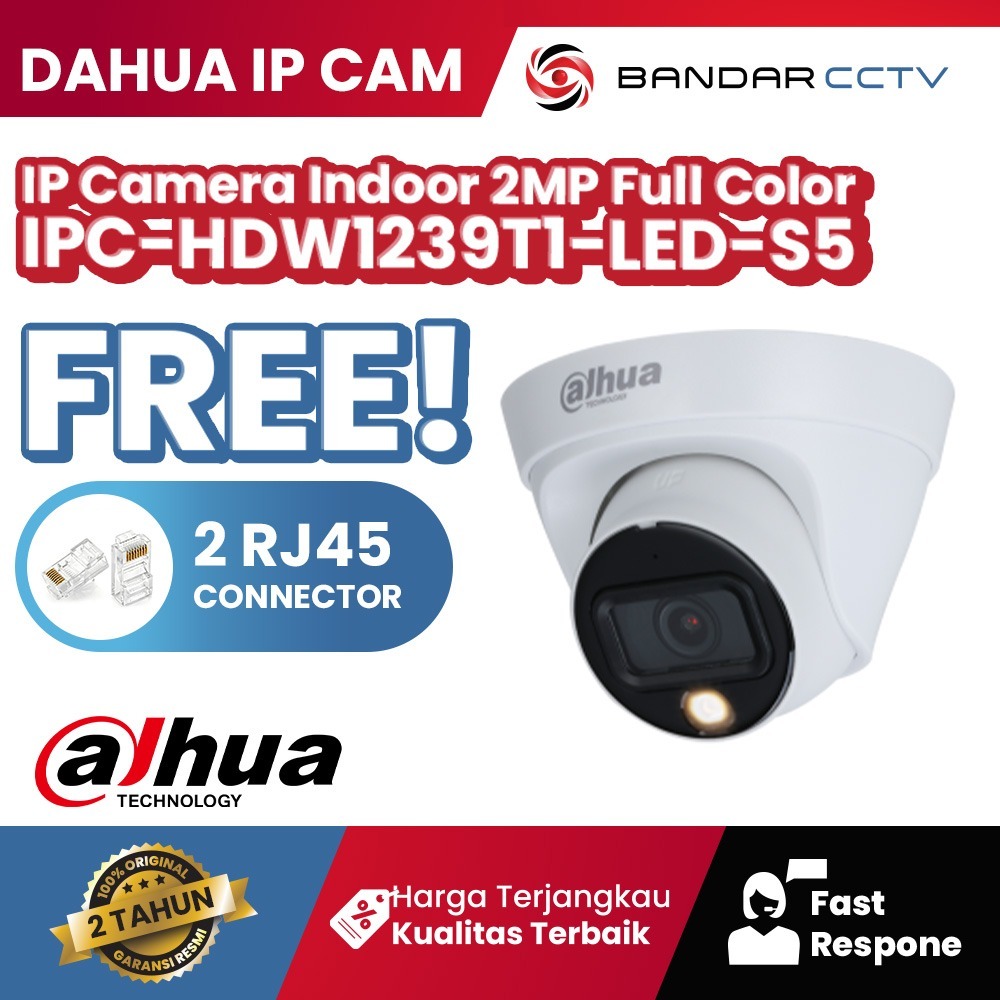 IP Camera Indoor Dahua 2MP ColorVu IPC HDW1239T1 LED S5