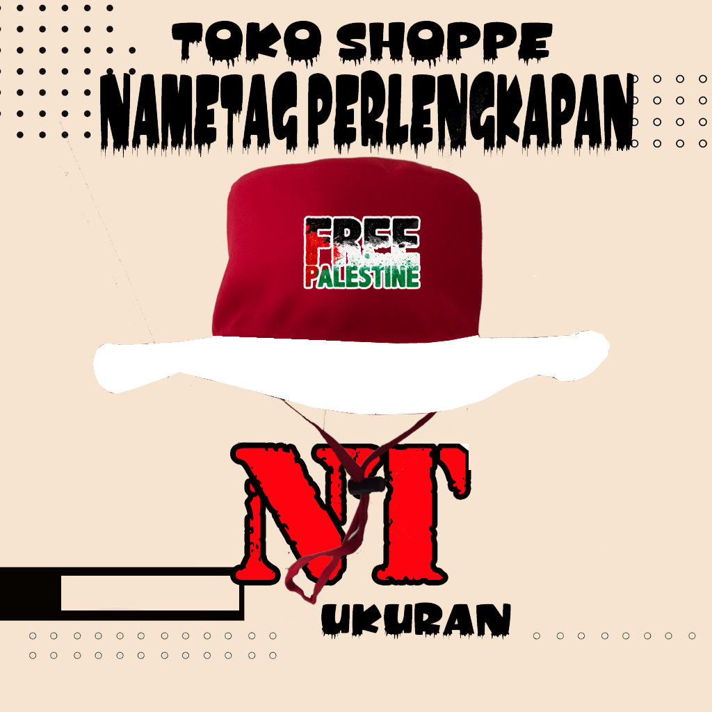 Topi Rimba Palestina/Rimba Logo Palestina/Topi Gunung Palestina/Bucket Hat Palestina Terbaru