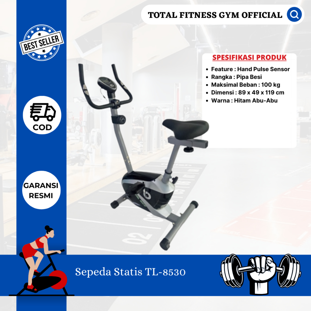 Sepeda Statis TL 8530 Magnetik Bike Total Fitness, sepeda olahraga fitnes tl-8530, alat olahraga, al