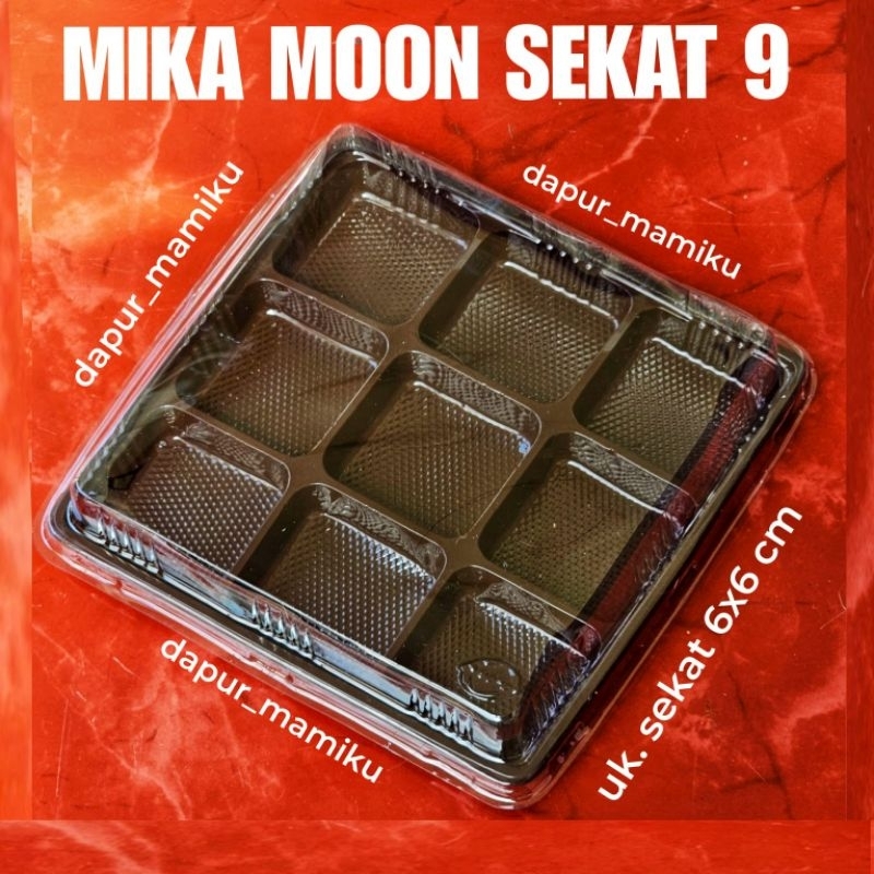 Tray Mika Sekat 9 + Tutup / Mika Moon cake sekat 9 Mika mooncake sekat 9 lubang Tray Mika Puding Mini Sekat 9 Tray Pudding Mini Tray Box Kotak 9 Kue Mooncake Mochi