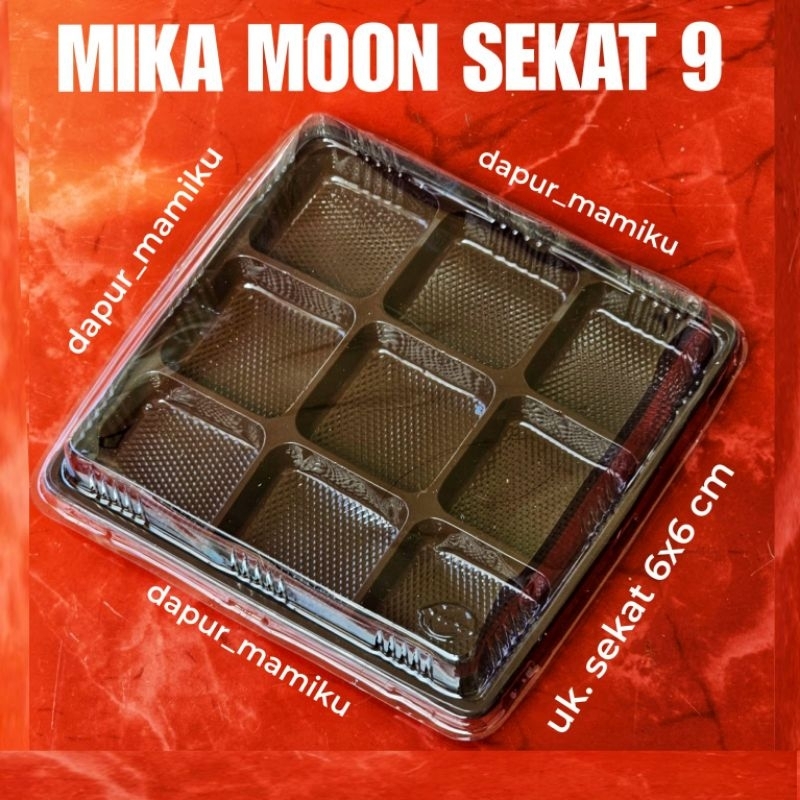 Tray Mika Sekat 9 + Tutup / Mika Moon cake sekat 9 Mika mooncake sekat 9 lubang Tray Mika Puding Min