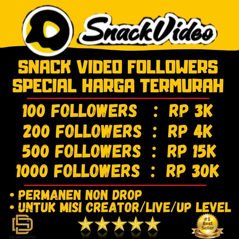 [HARGA SPECIAL] FOLLOWERS SNACK VIDEO 100% REAL PERMANEN NON DROP