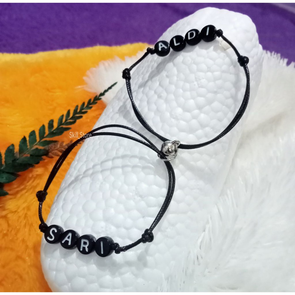 Gelang Couple Magnet + Nama | Gelang Cople Magnet