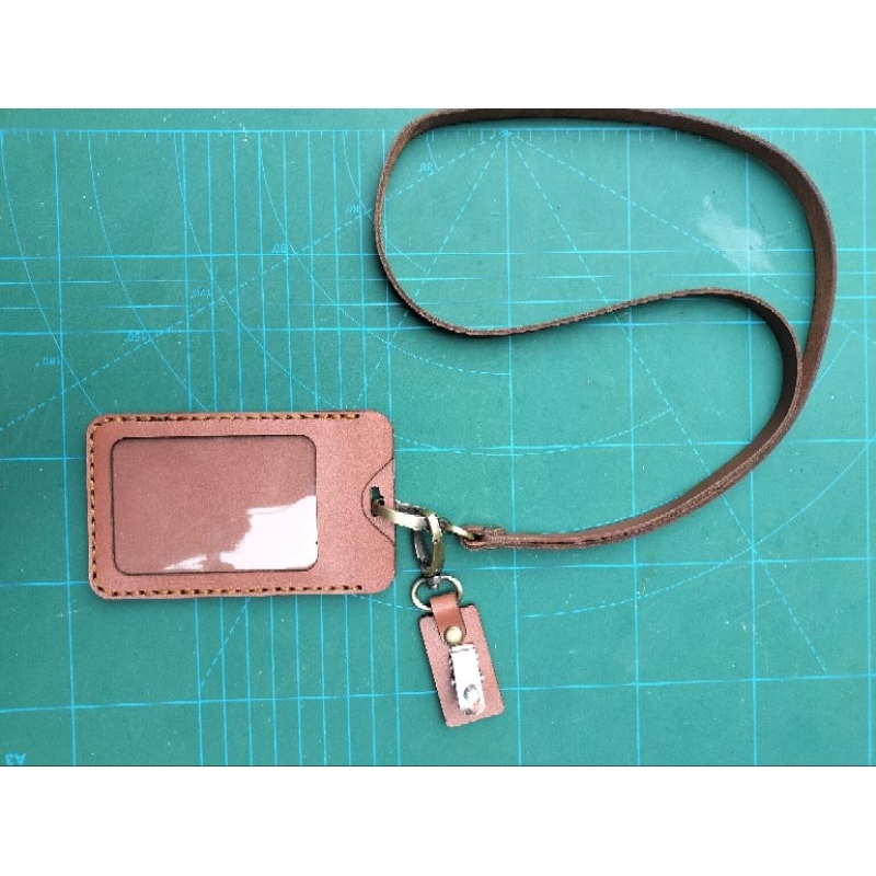 

name tage id card holder full set 3 lapis free grafir premium leather abrissam