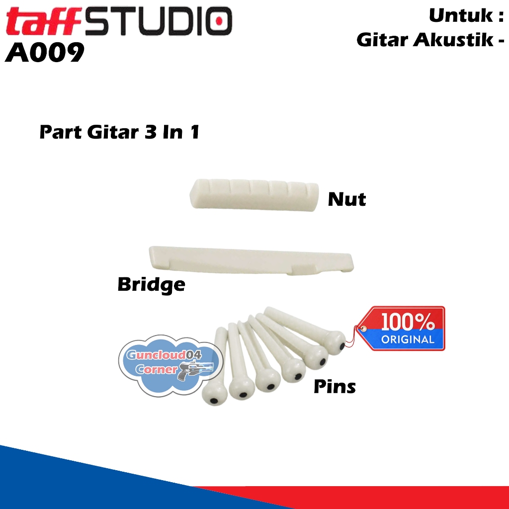 taffSTUDIO A009 Guitar Pins Pin Saddle Nut Set Perlengkapan Reparasi Maintenance Gitar Music Musik