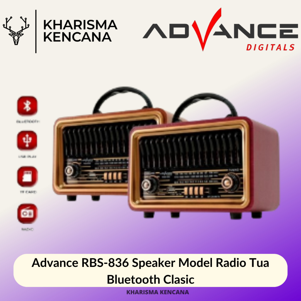 ADVANCE RBS-836 SPEAKER MODEL RADIO TUA BLUETOOTH CLASSIC