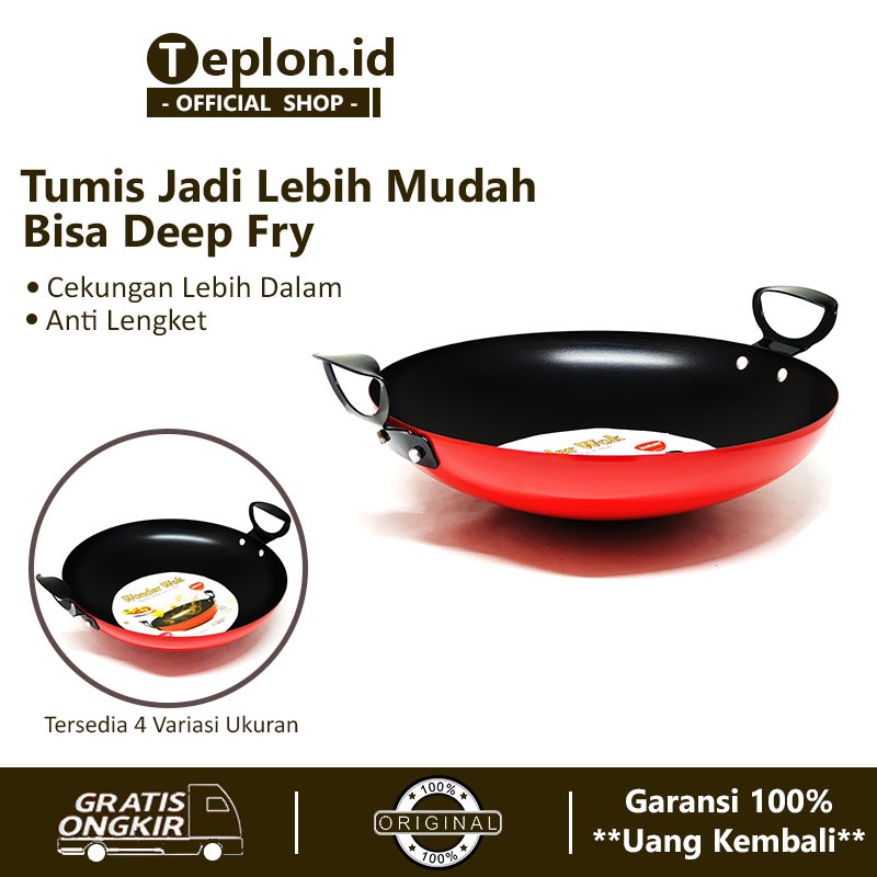 Maspion Wajan Penggorengan Anti Lengket | Kuali Cekung Teflon