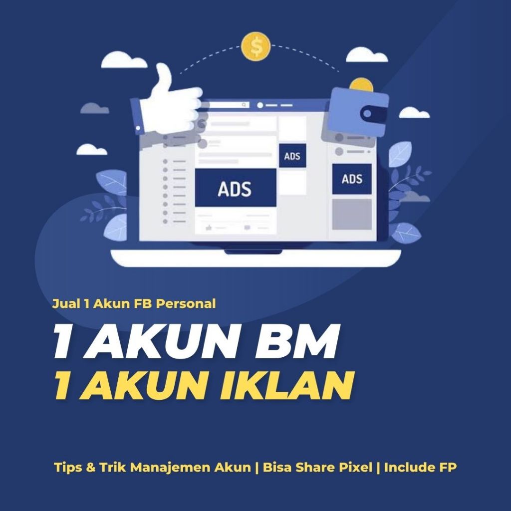 Akun Facebook Ads 1 Personal + 1 BM + 1 Akun Iklan Paling Murah
