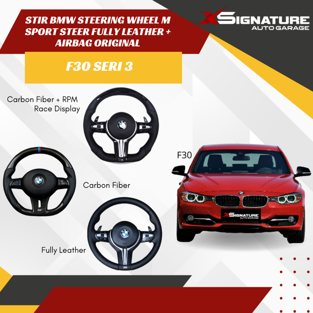 STIR BMW F30 SERI 3 M SPORT STEER FULLY LEATHER