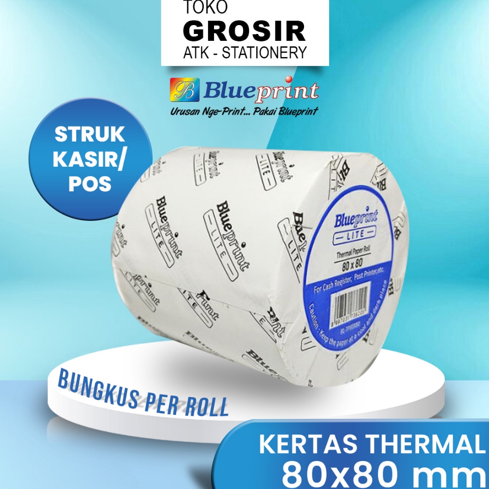 

Ju44l 80X80 KERTAS KASIR STRUK KERTAS THERMAL TERMAL EDC PPOB BLUEPRINT LITE 80MM X 80 Product Termurah