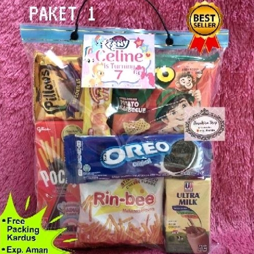 

Paket Snack Ulang Tahun /Paket Snack Ultah /Bingkisan snack