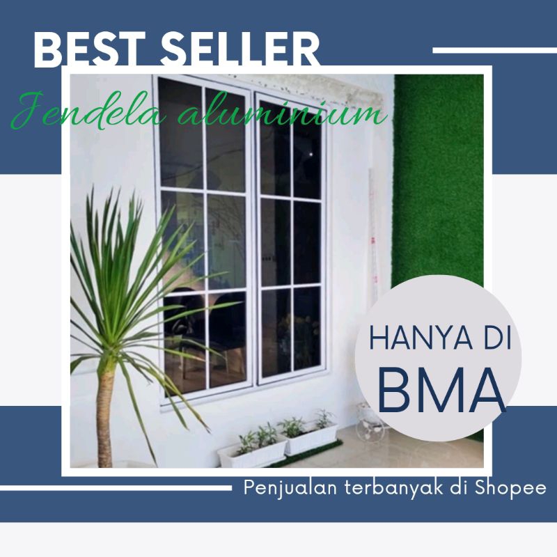 jendela gandeng ornamen 120x150 casement aluminium
