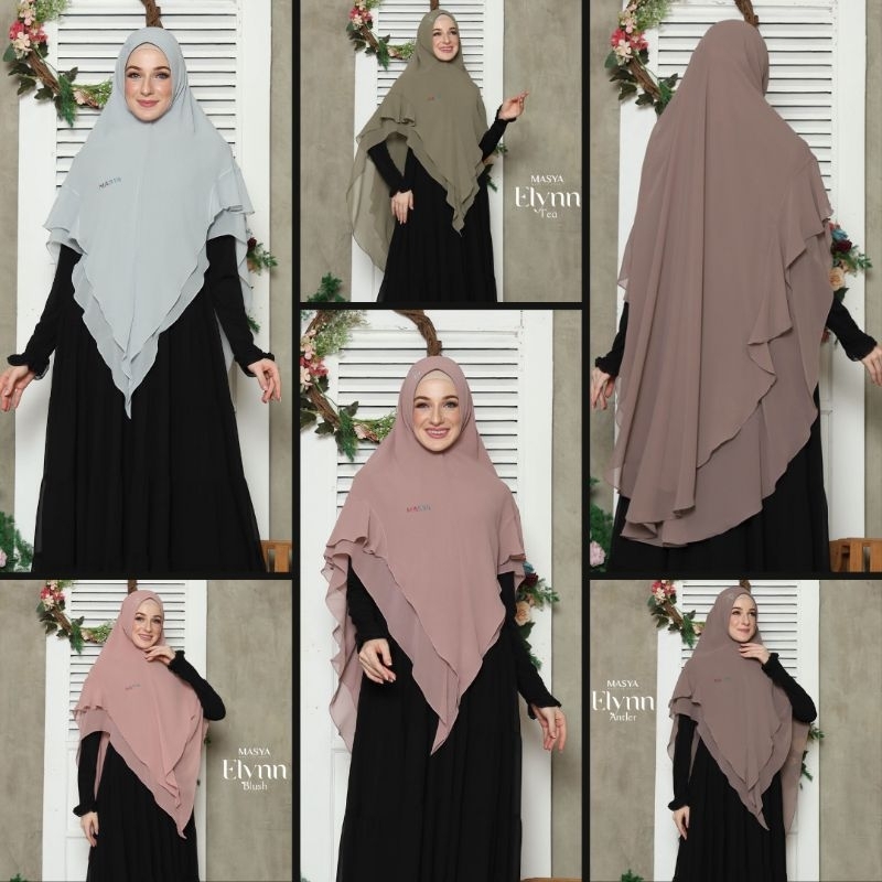 Jibab Hijab Khimar Kerudung Swarovski Syari Ceruty Ceruti Babydoll 2 Layer  Soft Pet Instant Premium