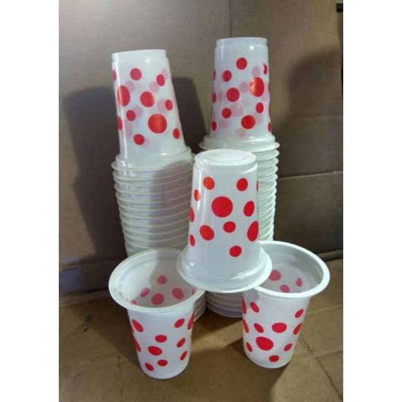 GELAS CUP MOTIF BOLA BOLA POLKADOT/GELAS CUP MOTIF BUAH