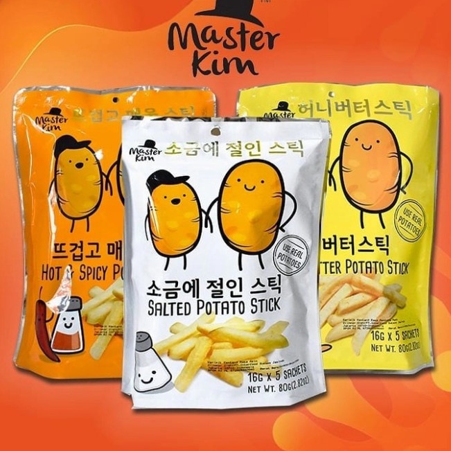 

Ready Master Kim potato snack - Salted - Spicy - Honey butter/ potato chips/ french fries 80grm