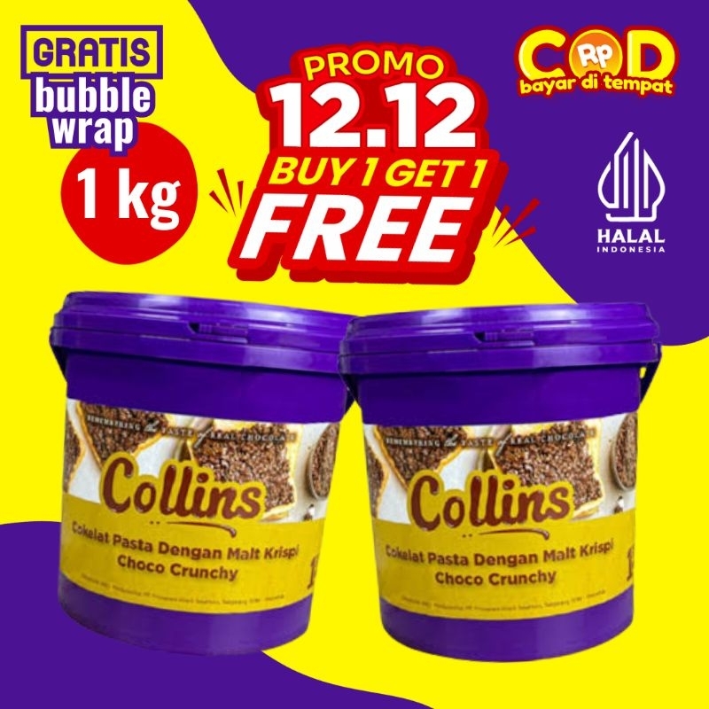 

COLLINS CHOCO CRUNCHY HARGA TERMURAH TERLARIS BISA COD FREE BUBBLE WRAP TEBAL CASHBACK GRATIS ONGKIR XTRA DIP GLAZE CRISPY MALT UNTUK ROTI KUE ROPANG TERBUL MARTABAK MANIS PANGGANG SELAI SAUS COKLAT VIRAL ENAK UKURAN 1KG 1KILO 1 KILOGRAM KG