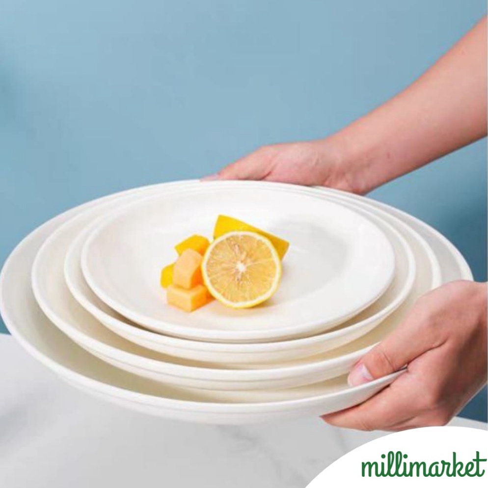 Seller BASIC WHITE DEEP PLATE / Piring keramik putih polos diameter 15cm 20cm 25cm 30cm / piring mak