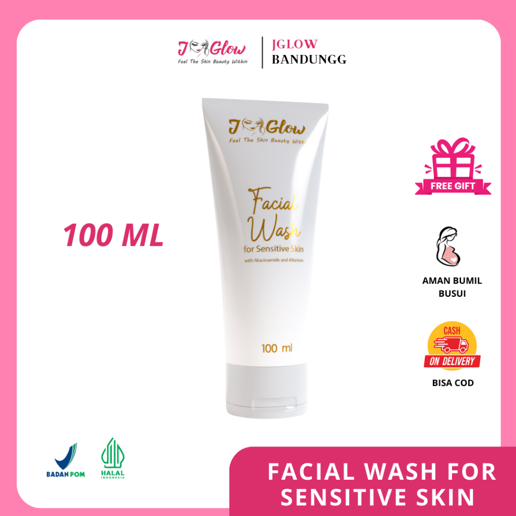 j glow Skincare Facial Wash For Sensitive Skin Sabun Pembersih  Wajah Kulit Sensitive BPOM