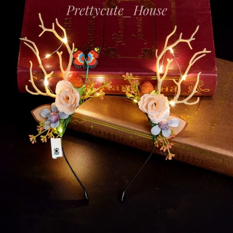 Bando Tanduk Rusa LED Glow in The Dark / Bando Natal LED / Bando Christmas Premium