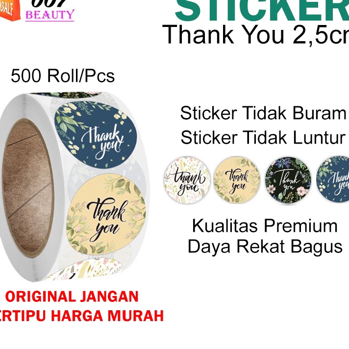 

Produk Keren Design Baru - Label Makanan Roll Sticker Thank You 500 PCS Import [ Batch 2] Terlaku.