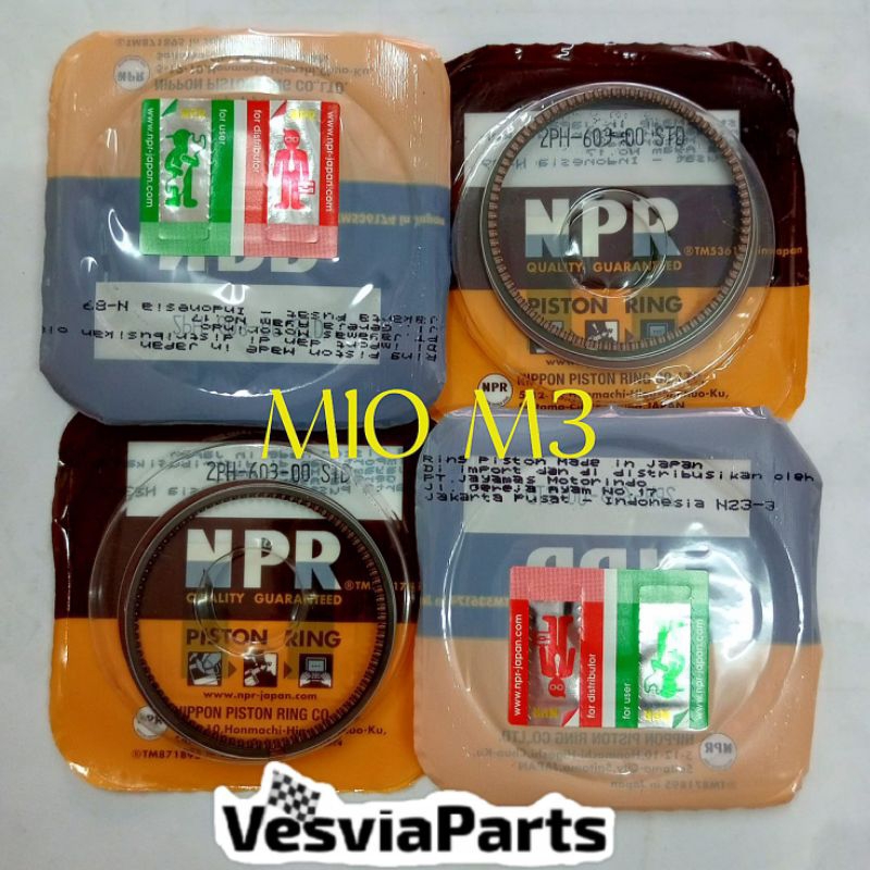 RING SEHER RING PISTON " STD ~ 50 " MIO M3 MIO 125 MIO Z SOUL GT 125 (2PH) NPR NPP