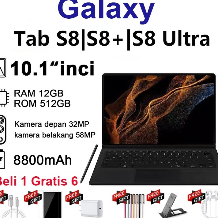 Produk [BISA COD]2023 Tablet Murah 5G Baru Galaxy Tab S11 Tab 8/10.1inch RAM 12GB+512GB ROM Tablet b