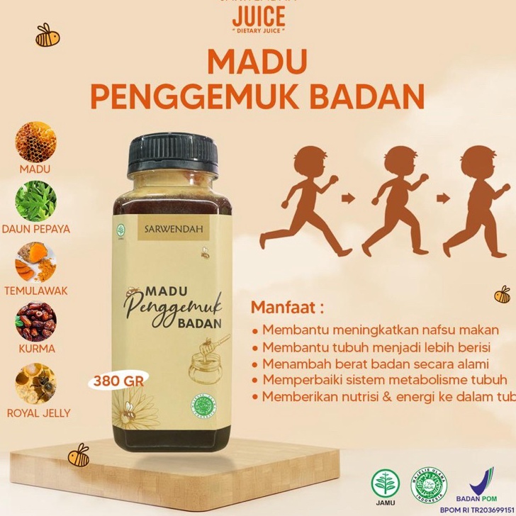 

Ready Stock [ KURMA ] MADU KURMA PENGGEMUK BY SARWENDAH JUICE HALAL BPOM / MADU PENAMBAH NAFSU MAKAN