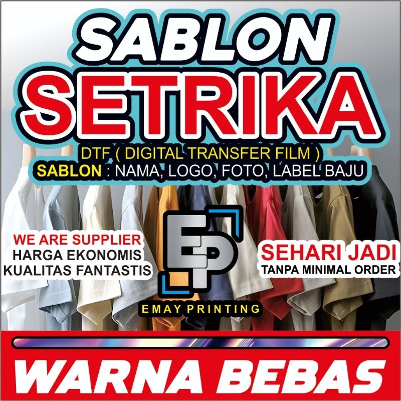 

PRINT STICKER SABLON DTF CUSTOM (SATUAN) SIAP PRESS UKURAN A4 & A3