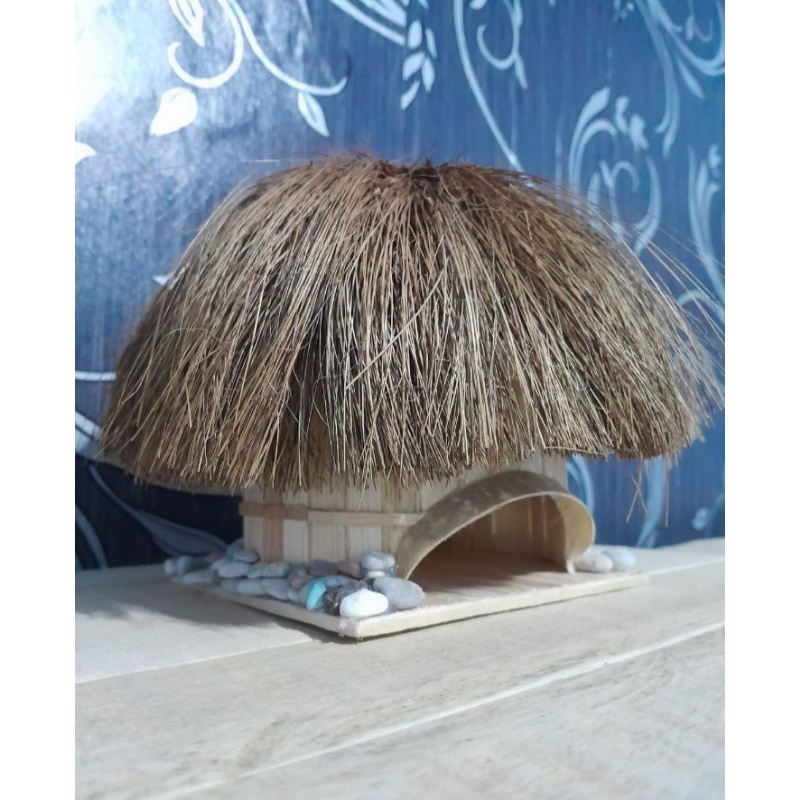 miniatur rumah adat honai stick es krim