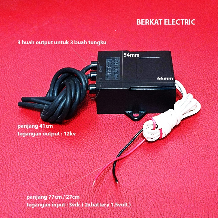 Modul Pemantik Elektrik Baterai Kompor Gas 3 Tungku Quantum