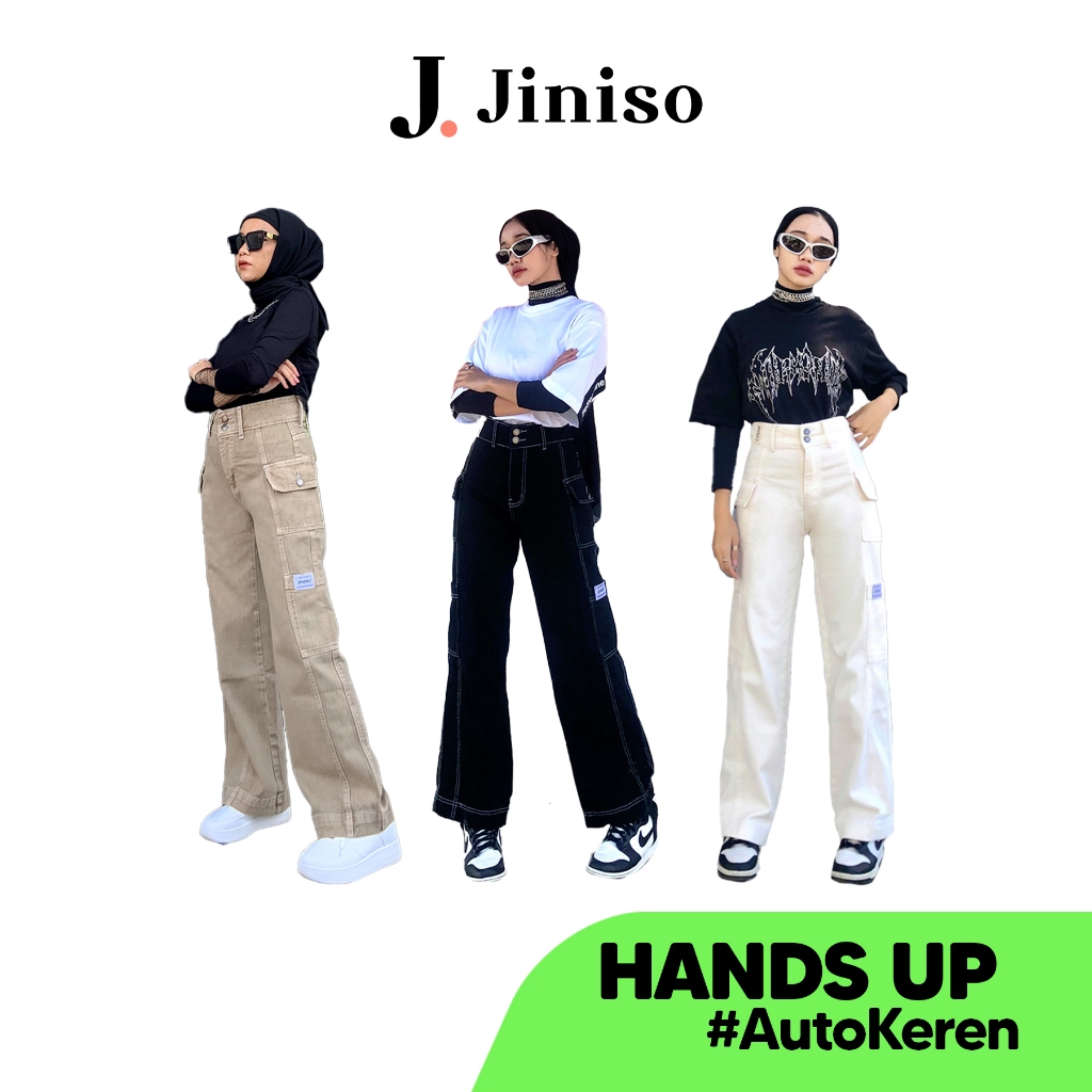 JINISO - Cargo Baggy Highwaist Hands Up Jeans