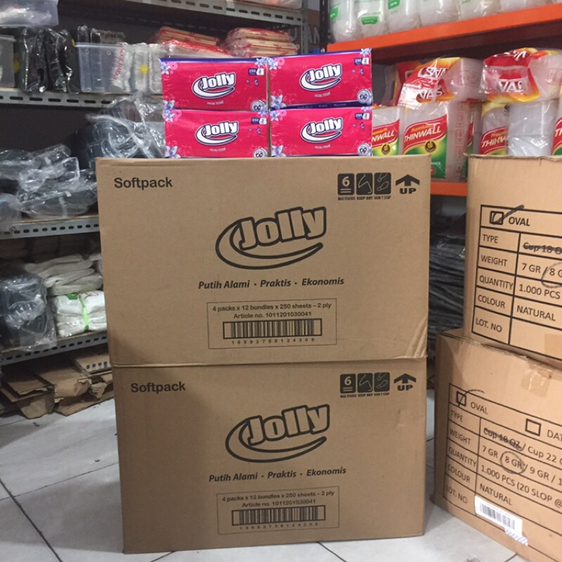 Tisu Jolly 250sheet 1 Dus (48pack) Tissue Jolly Khusus Ojek Online