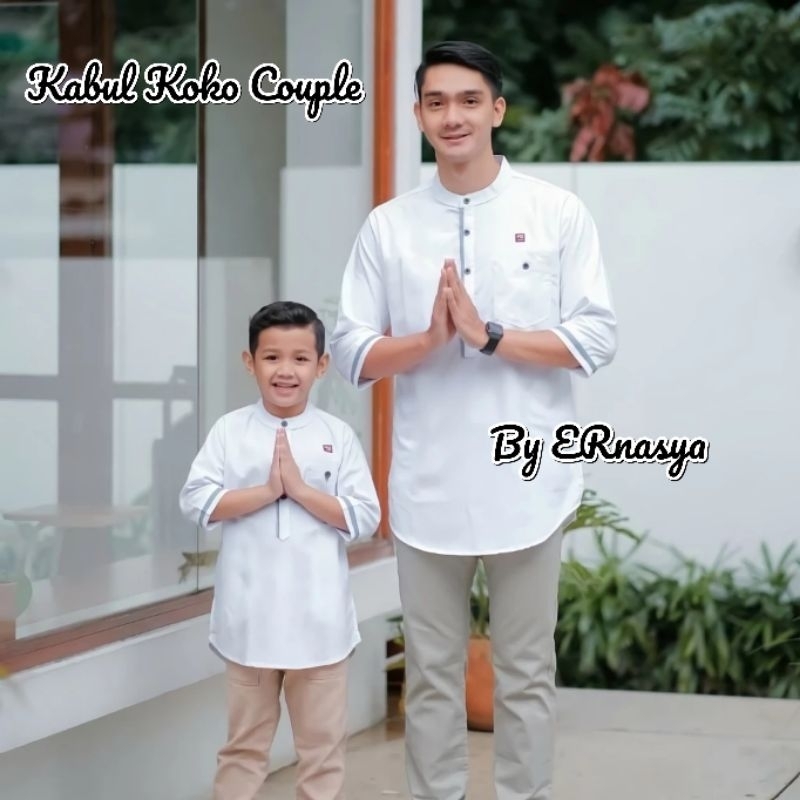 Kabul Koko Couple Putih Anak 5-10 Tahun Dan Dewasa Baju Koko Putih Untuk Lebaran Ngaji Tahlilan Seko