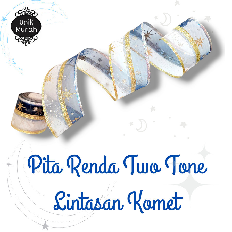 

Pita Renda Transparan Two Tone Motif Lintasan Komet 1s