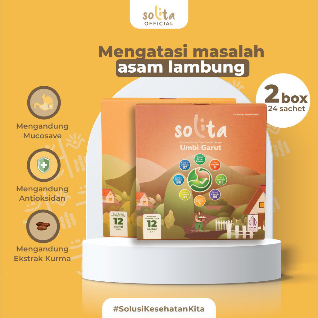 

Minuman Serbuk Umbi Garut Isi 12 sc Rasa Coklat + 12 sc Rasa Thai Tea untuk Atasi Asam Lambung, Maag, dan GERD |