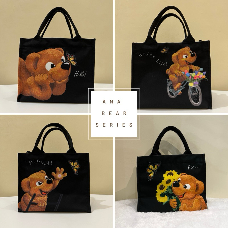 Tas kanvas wanita / sling canvas bag / tas selempang wanita / Ana Bear / LYLIA DOODWEAR