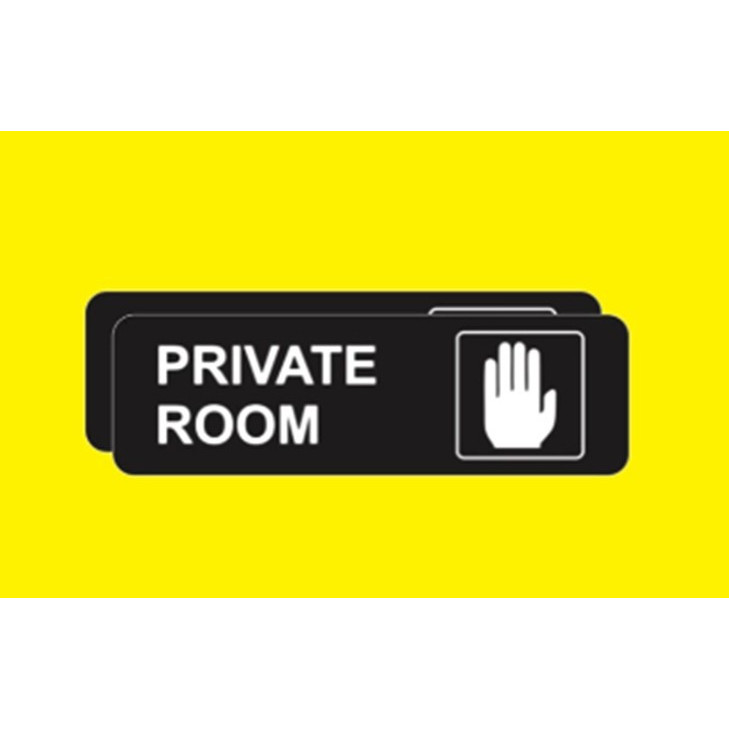 

STIKER Vynil PROMO MURAH PRIVATE ROOM 7,5x23 CM SIGN RAMBU K3