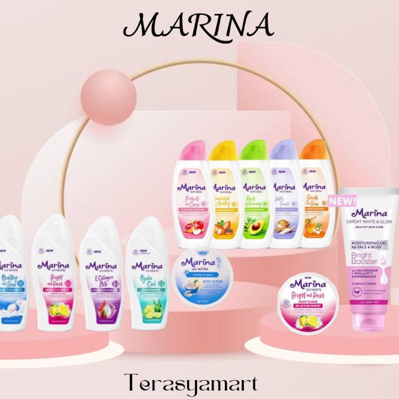 (COD)MARINA LOTION UV WHITE | MARINA LOTION NATURAL | MARINA LOTION HEALTHY| BODY SCRUB | BODY SERUM
