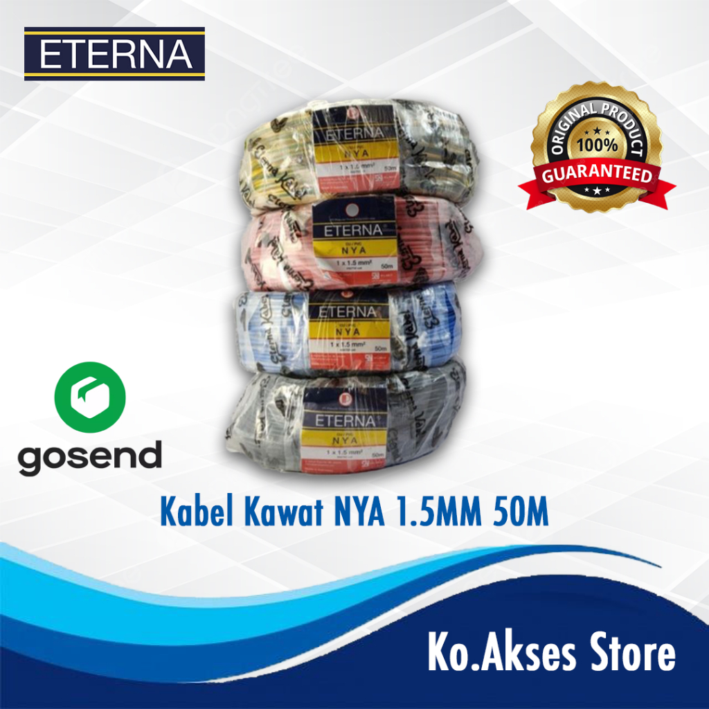 ETERNA KABEL NYA 1.5 MM (50 MEYER) / KABEL LISTRIK KAWAT 1.5 / ENGKEL 1.5 / TUNGGAL 1X1.5MM (50M)