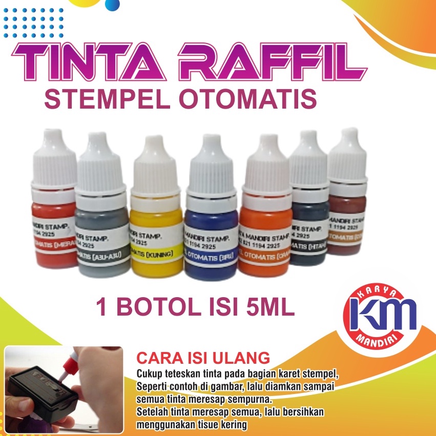 

Gr0sir tinta stempel otomatis 5ml varian warna terlengkap Cuci_Gudang
