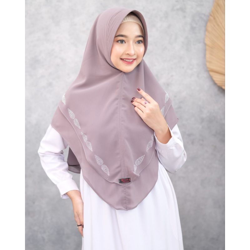 Hijab Khimar mini ceruty 2 layer | Jilbab instan ceruti