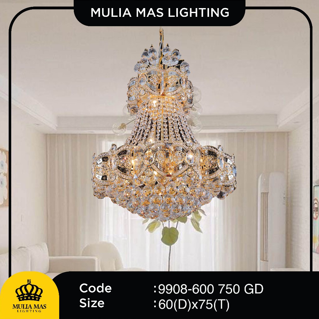 Lampu Gantung Model Gem Crystal Minimalis Hias Ruang Tamu 9908