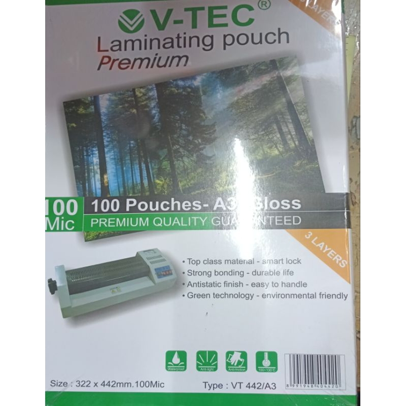 

plastik laminating ukuran A3 ketebalan 100 micron