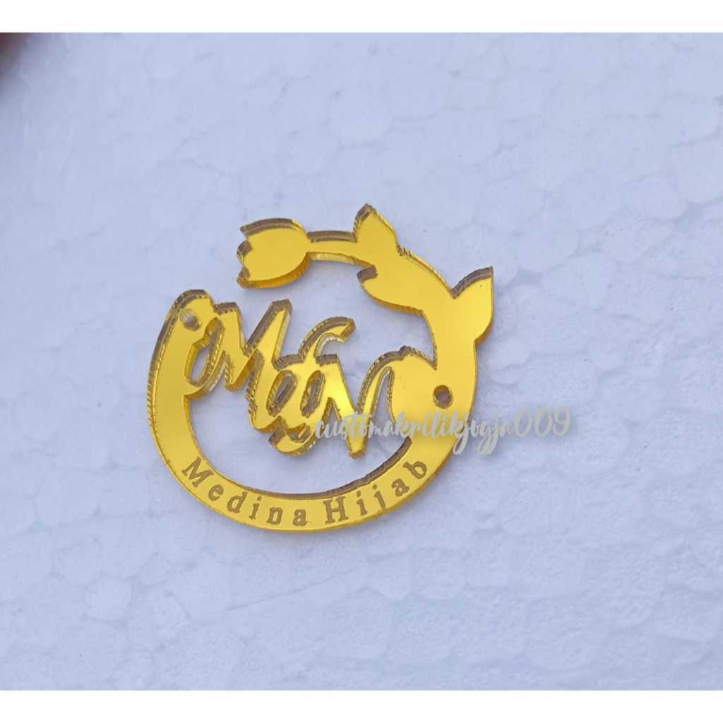 

LABEL HIJAB CUTTING RING BUNGA WITH GRAFIR/LOGO HIJAB AKRILIK