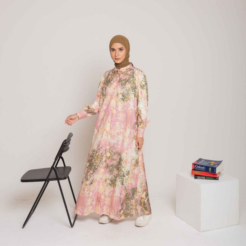 BAJU GAMIS TERBARU BUSUI GAMIS REMAJA L DRESS SPLATTER DAUKY BAHAN RAYON