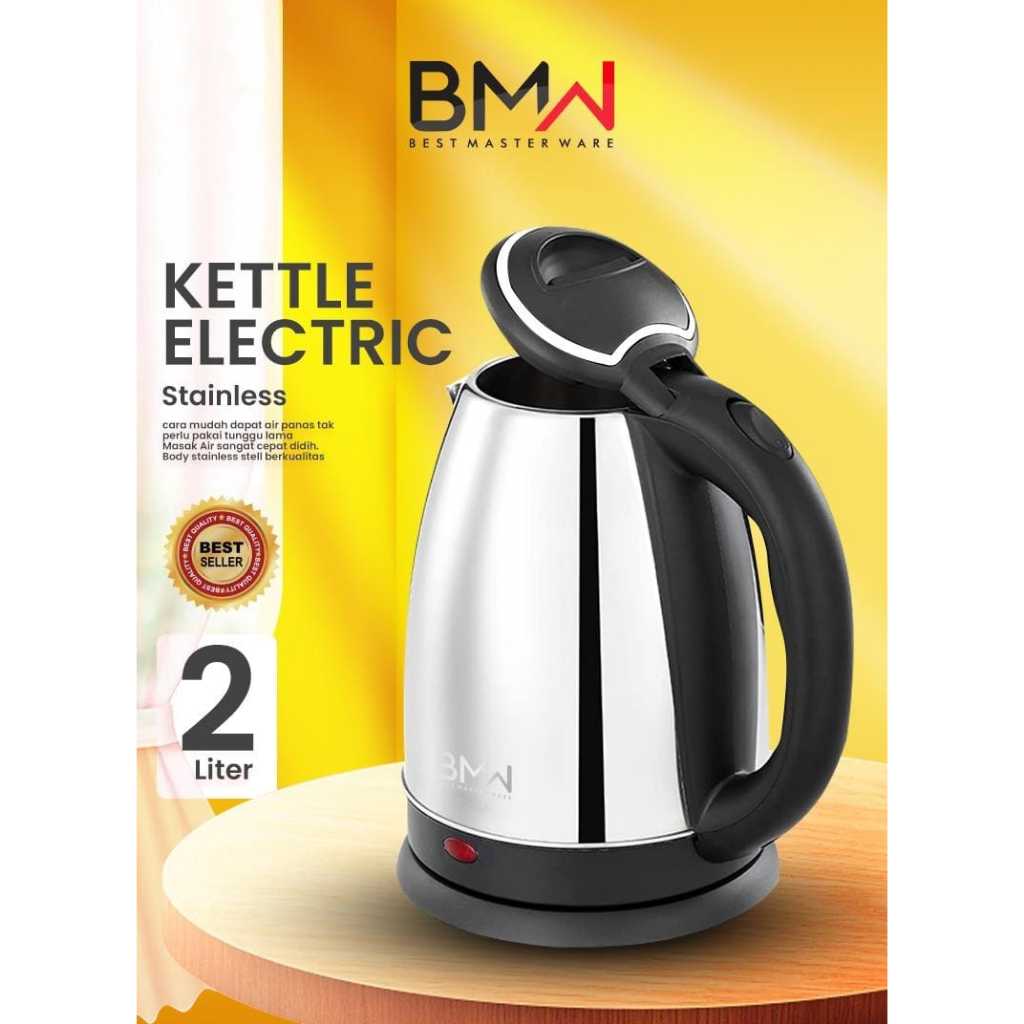 Teko Air Minum Teko Kettle Electric Kapasitas 2L Teko Listrik Stainless Steel Pemanas Air Kettle Bes