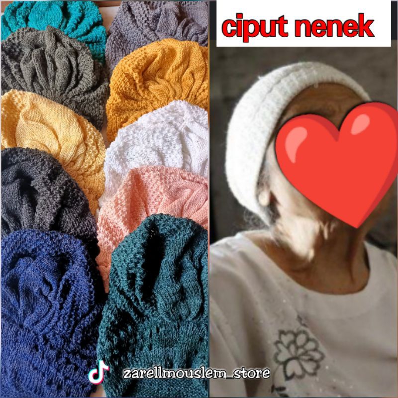 ZARELLFASHION - KUPLUK NENEK - NENEK ( CIPUT RAJUT NENEK  ) TOPI NENEK