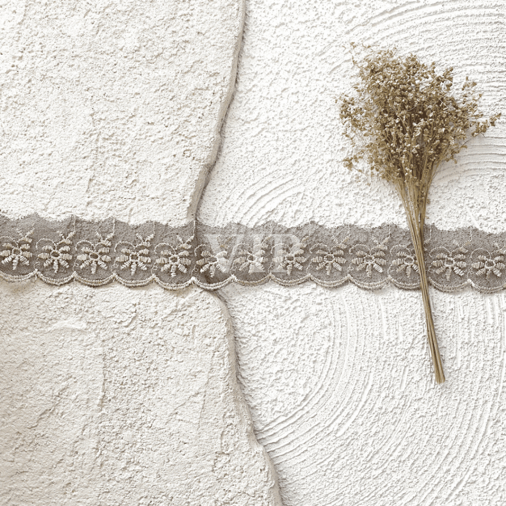 Renda VIP 2 Renda Tile Bordir Hitam Gold Per Meter